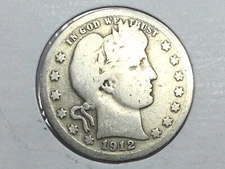 1912-S Barber Quarter in good better date