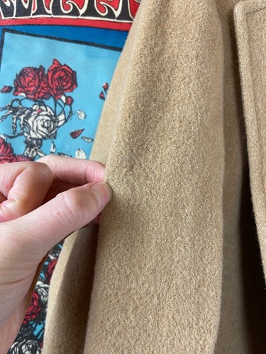 Blazer vintage de hombre años 70 de lana tostada camel de un solo pecho con solapa 41" mediano - Imagen 3 de 10
