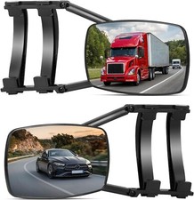 Image of QCXWCJWD 2 Pieces Convex Caravan Towing Mirrors, Universal Mount, Rear Outer Mir