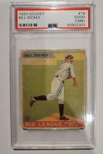 Bill Dickey 1933 Goudey #19 PSA Grade Good 2(MK)