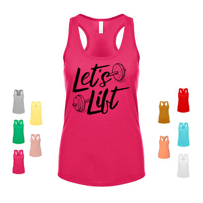 Let's Lift partner weights gym dumbbell barbell squat bench chest Women's Tank