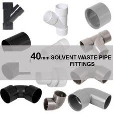 PVC  40mm solvent waste pipe fittings | black | grey | white Duraplast