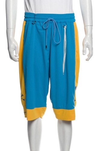 Mastermind WorldBicolor Paneled Basket Shorts (M, Blue/Yellow) Japan