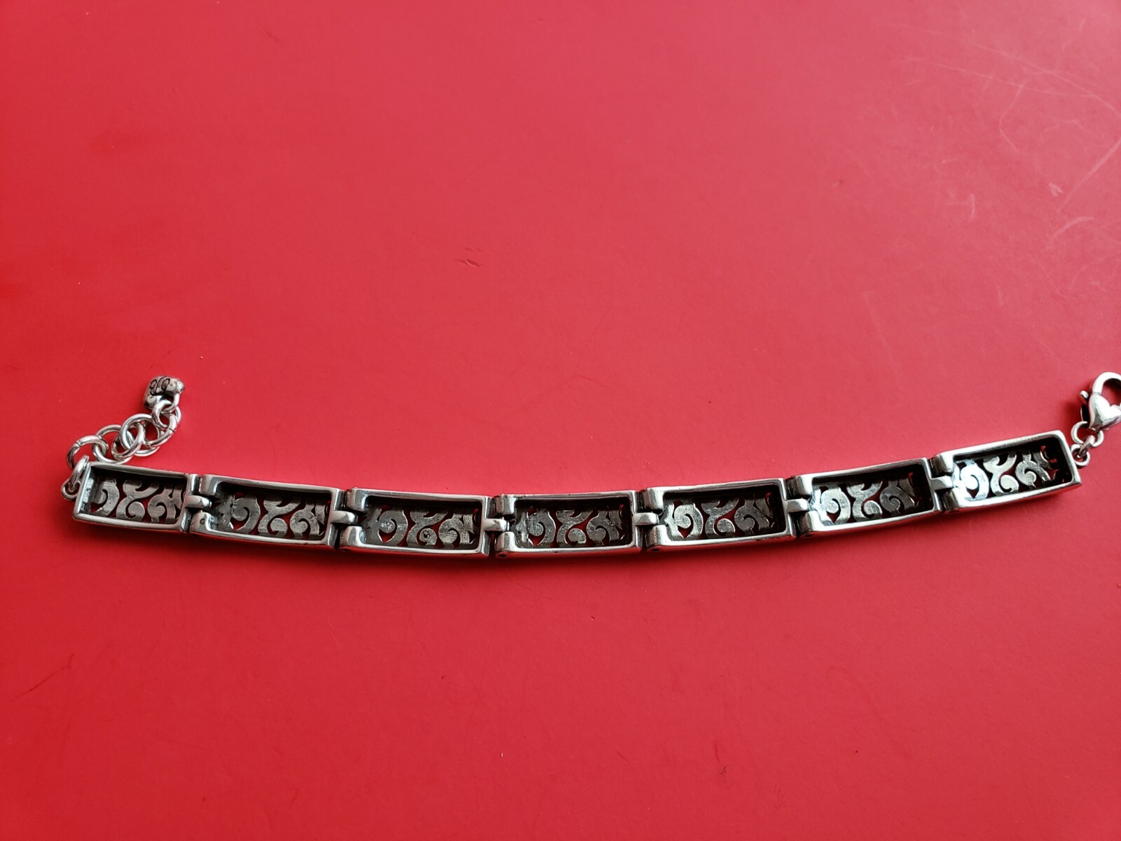 BRIGHTON  Deco Scroll Silver Panel LINK Bracelet - image 3