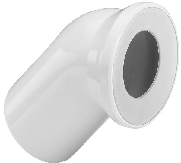 Sanit Wc Anschlussbogen Weiss 45° 110 Mm X 110 Mm Anschlussstutzen AbflußBogen-image