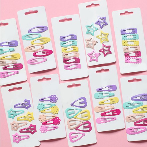 1 Set Bonbonfarbene Haarnadeln Snap-Haarspangen Modische Süße Metallspangen ≌
