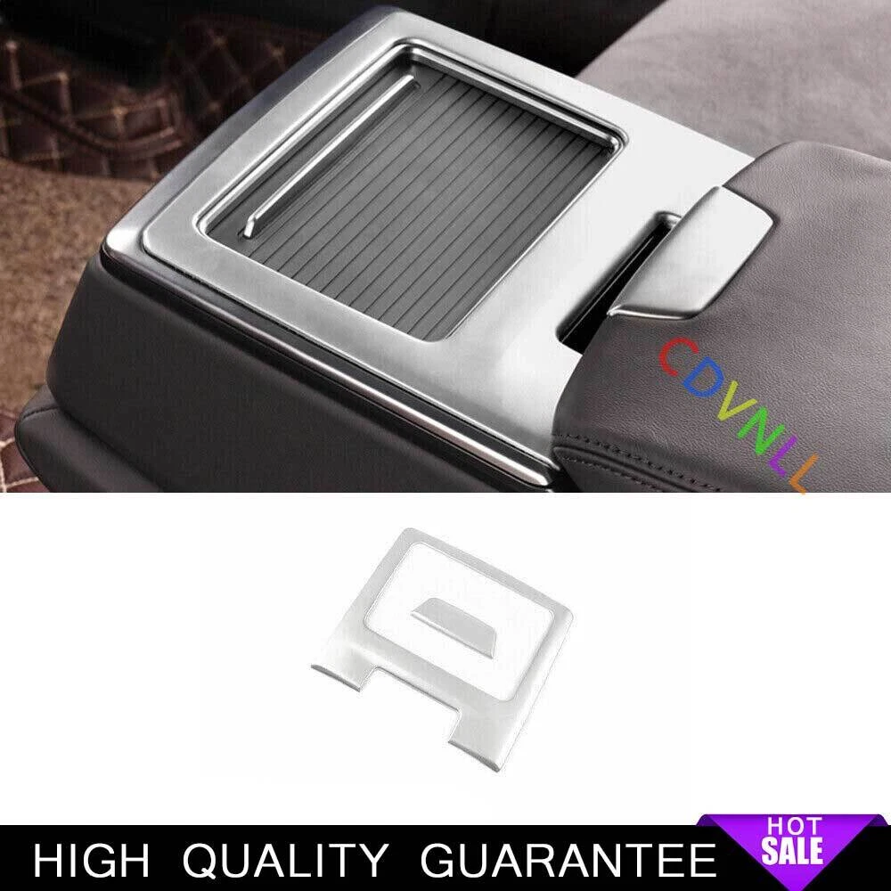 Middle Console Storage Box Trim 2* Fit For Audi A6 A7 2019-2022 Silver Steels