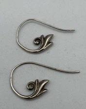 Boma Sterling Floral Hook Earrings Pierced 1.5”L