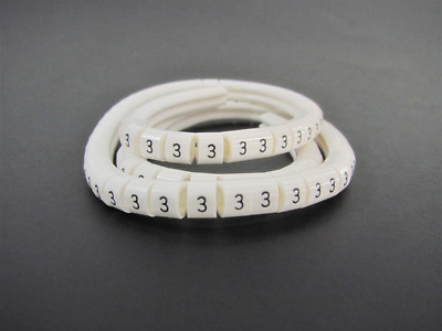 (100x) Wieland Size 4 Number 3 Slip On Wire Marker, .110'' to .170'' OD Z Type