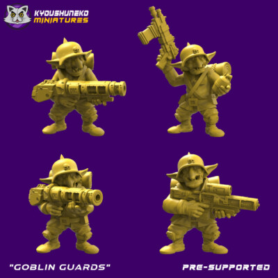 Goblin Guards x4, Tabletop Wargames Sci-Fi Warrior Goblin Warrior Miniatur