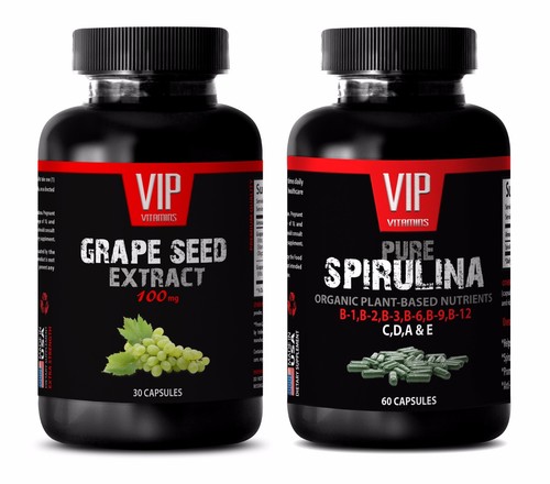 Antioxidant powder - GRAPE SEED EXTARCT – SPIRULINA COMBO - grape seed and pills - Picture 1 of 12