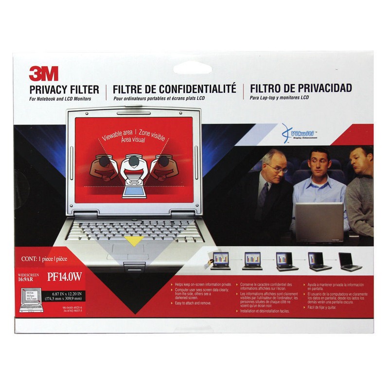 3M PF 14.0W Wide Laptop Privacy Filter 6.87 in x 12.20 in - Factroy Sealed