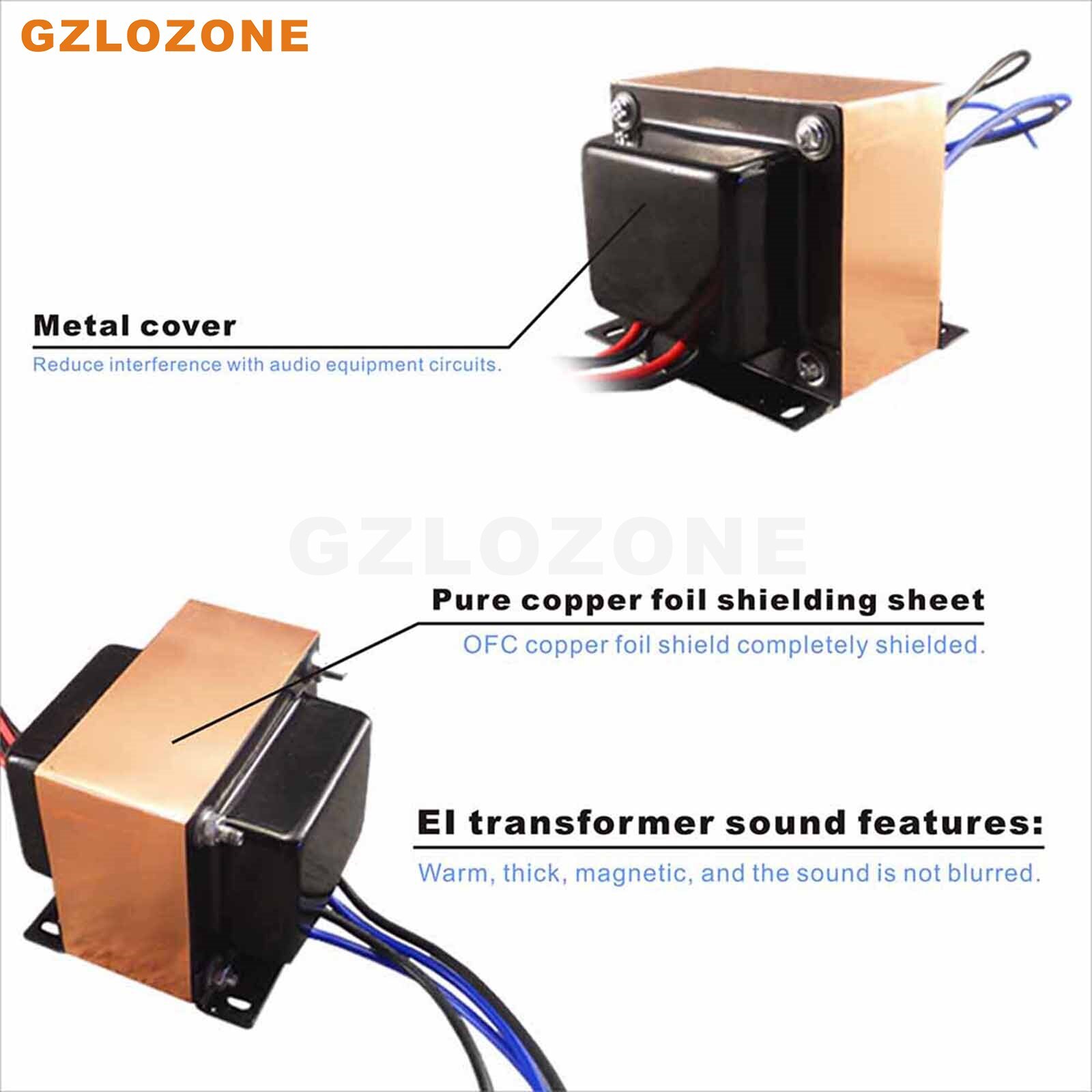 115V/230V OFC 100W TypeEI Transformer 100VA Transformer With Copper