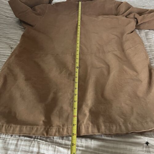 Vintage Y2K Gallery Hooded Suede Leather Penny Lane Coat Faux Fur Trim Sz L Warm - Picture 13 of 13