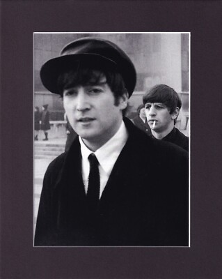 8X10'' Matted Print Photo The Beatles 1964 Picture: John Lennon & Ringo Starr