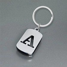 A-Z Initials Letter Alphabet Keyring Silver Key Ring Metal Key Chain