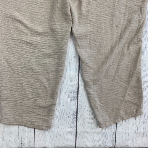 Pantalones Zenana Talla Grande Beige Pull on Recortados Sueltos Entrepierna 24" Nuevos con Etiquetas - Imagen 8 de 12