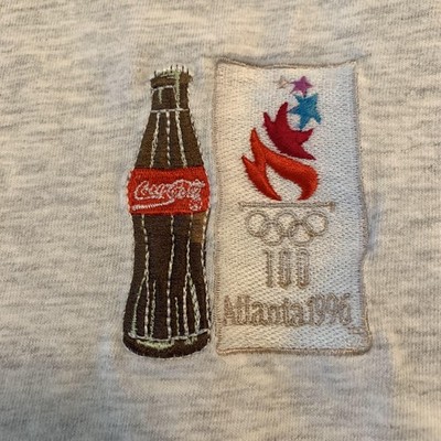 Vintage Atlanta 1996 Olympics Shirt Mens XL Gray Polo Coca-Cola Stedman Hanes