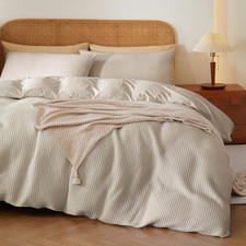 Luxury 100 Egyptian Cotton King Duvet Cover Set, 600 TC, Light Beige