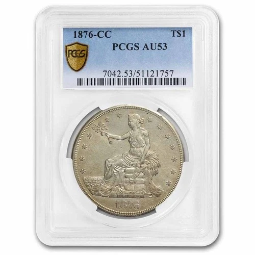 1876-CC Trade Dollar AU-53 PCGS