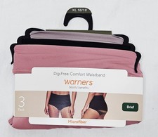 Warners Blissful Benefits Microfiber Brief 3 Pack Choose XL 2XL or 3XL
