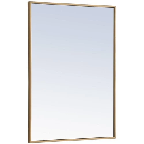 Elegant Decor Monet 32" x 24" Rectangle Metal Frame Mirror in Brass - Picture 3 of 12