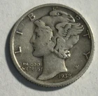 1938 S Mercury Silver Dime Very Fine VF