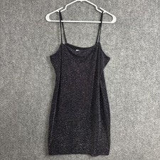 BP Mini Glitter Dress Womens Size L Black Y2K bodycon