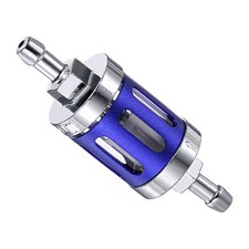 Universal Inline Petrol Gas Fuel Gasoline Oil Filter, Blue