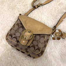 COACH shoulder bag signature Soho canvas charm crossbody 16a