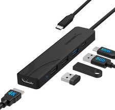USB-C Hub 5-In-1 with 4K HDMI, 100W PD Charging Input Only , 1X USB 3.0, 2X USB