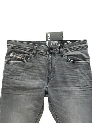 Diesel Mens Thommer Slim Fit Jeans RB068 Light Grey / Black $225