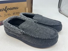 Dearfoams Slip On Men's Black Memory Foam Comfy Slipper - X-Large 13-14
