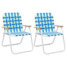 2 Pack Camping Chair, Beach Chair for Adults with Highback, Folding Lawn Chair