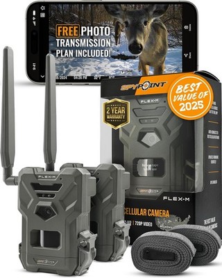 SPYPOINT Flex-M Twin Pack 28MP Cellular Trail Cameras No Wi-Fi Needed, GPS  