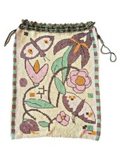 Vintage Art Deco Micro Beaded Abstract Design Reticule Purse