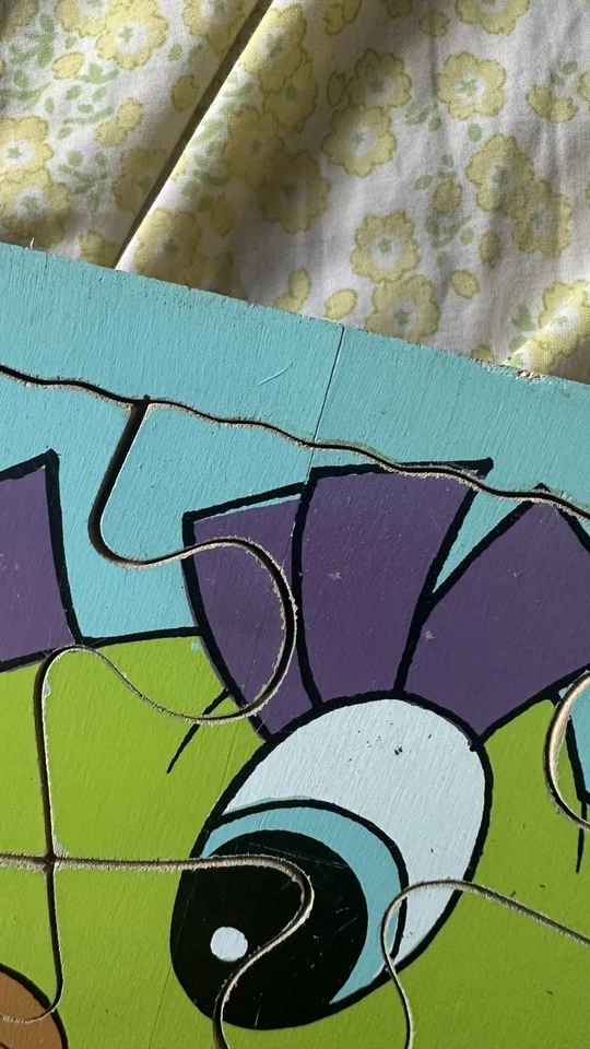 Rompecabezas de madera completo vintage Playskool Beany y Cecil la serpiente marina enferma Foto 3 de 4