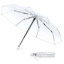 Clear Umbrellas 42 Inch Foldable Lightweight Transparent Umbrella.