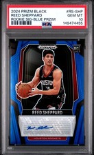 2024 PANINI PRIZM BLACK ROOKIE SIGNATURES BLUE REED SHEPPARD RC 3/49 PSA 10 AUTO