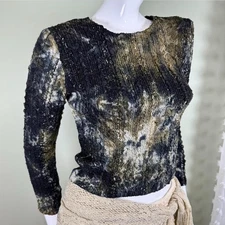 Witchy Fairy Grunge Whimsygoth Hippie Tie-Dye Popcorn Top – Long Sleeve One Size