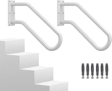 Hand Rails for Outdoor 1-2 Steps, Indoor Stairs, 2 Pack