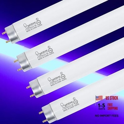 18 Inch T8 15 Watt Black Light Bulbs, F15T8/BL Fluorescent Lamp for 30W 4 Pack