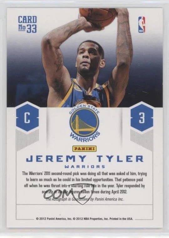 2012-13 Prestige Prestigious Picks Signatures Jeremy Tyler #33 Rookie Auto RC - Image 2 of 2