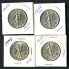 1942 -1943 Walking Liberty Half Dollar AU-BU Lot Of 4 (nice!)