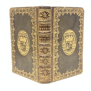 SUBLIME RELIURE VULGATE Nouveau TESTAMENT BIBLE 1741 Religion