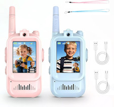 Video Walkie Talkies for Kids 2 Pack Fun Toys for Camping Hiking Travel Recharge