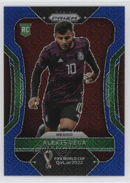 2022 Panini Prizm World Cup Qatar Blue Mojo Prizm 38/75 Alexis Vega #142 4f5
