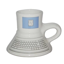 Vtg Apple Computer Coffee Travel Mug Computer & Keyboard Macintosh Lisa