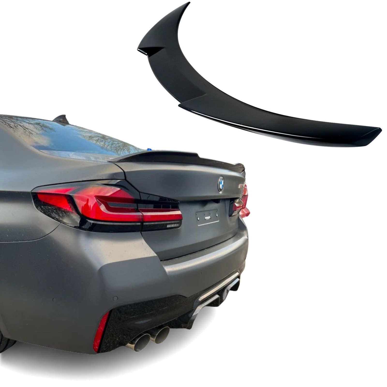 New Rear Spoiler Fits for BMW 3er G20, V Design, Black, Kofferraumlippe, Aut
