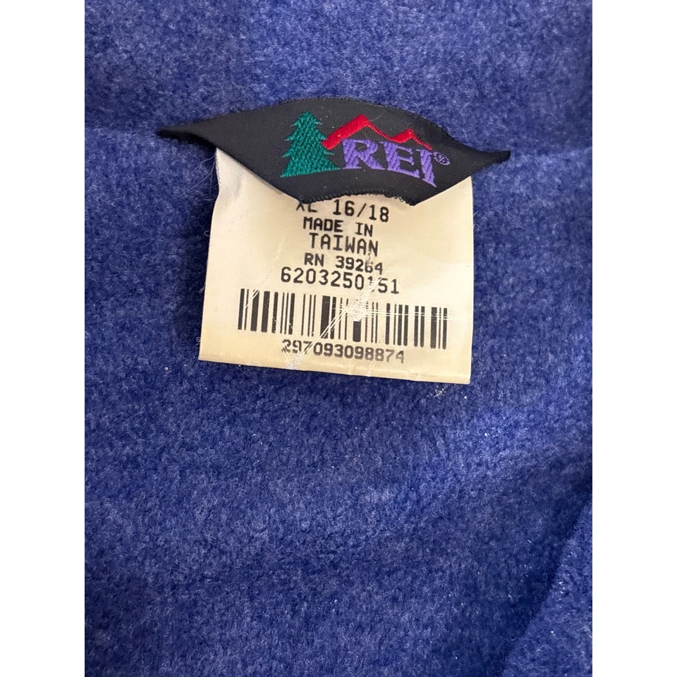 Vtg REI Teen XL 16-18 fleece lined vest retro teal purple 22x29 Aztec preppy  - Image 2 of 4